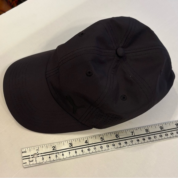 PUMA Black Performance Baseball Cap Adjustable Strapback Monochrome - Picture 7 of 8